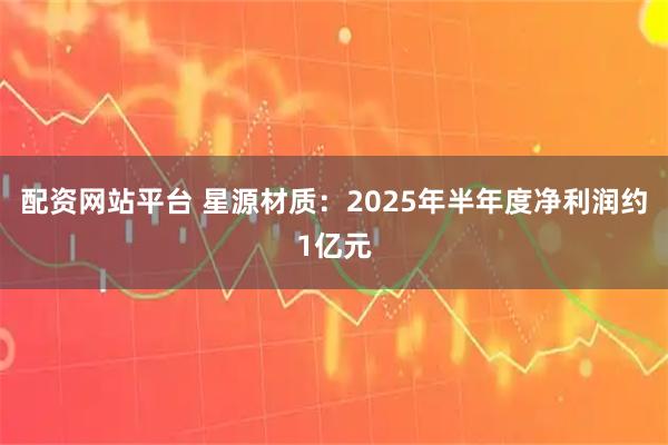 配资网站平台 星源材质：2025年半年度净利润约1亿元